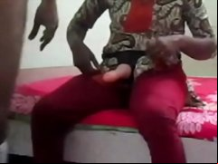 desi Wife fucking husband ass using strapon and jerking him